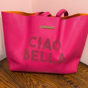 Vince Camuto Ciao Bella Pink and Orange Tote
